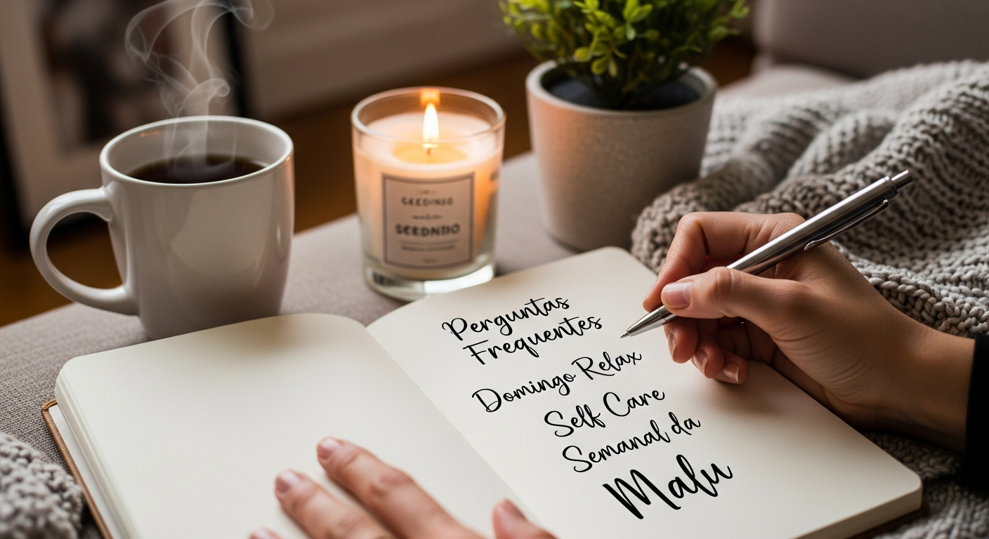 Perguntas Frequentes - Domingo Relax Self Care Semanal da Malu