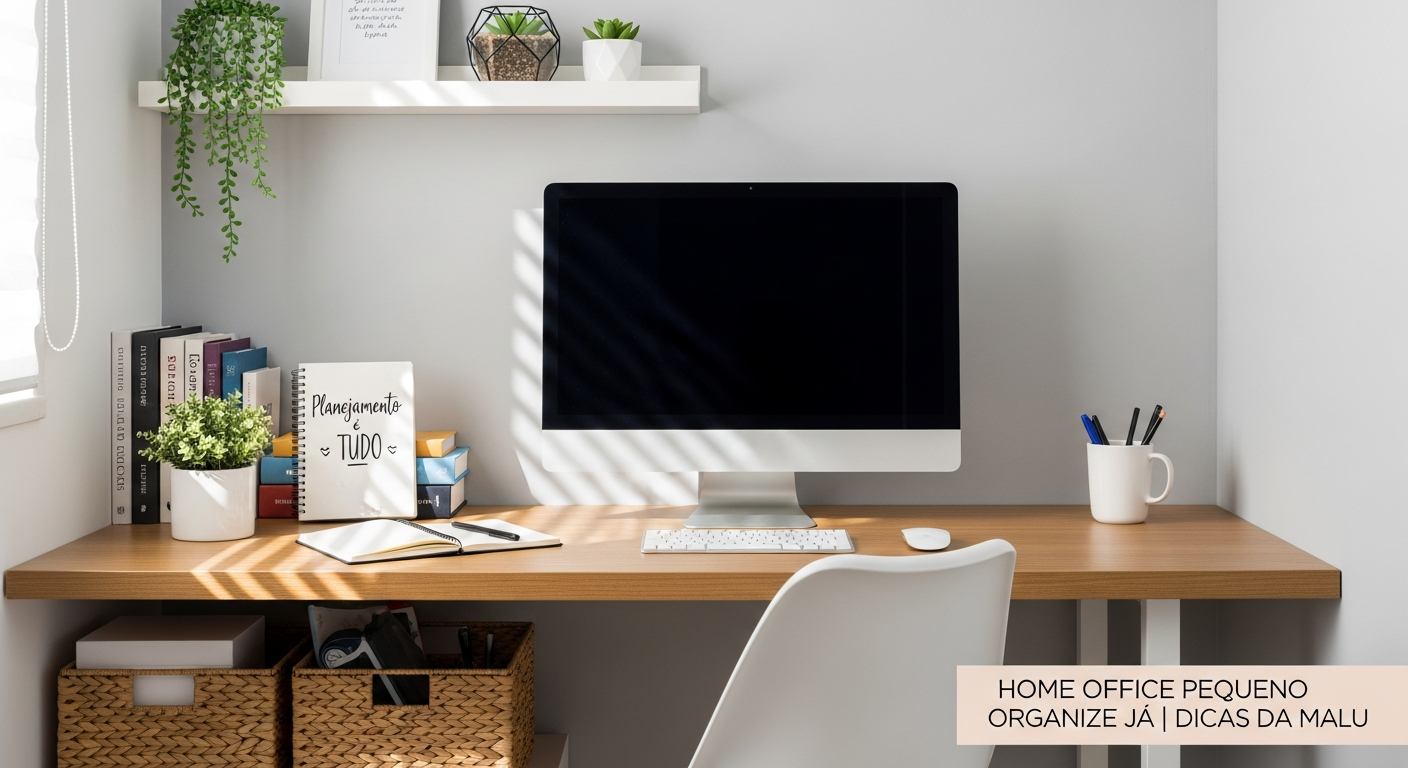 Planejamento é TUDO 📝 - Home Office Pequeno Organize Já  Dicas da Malu