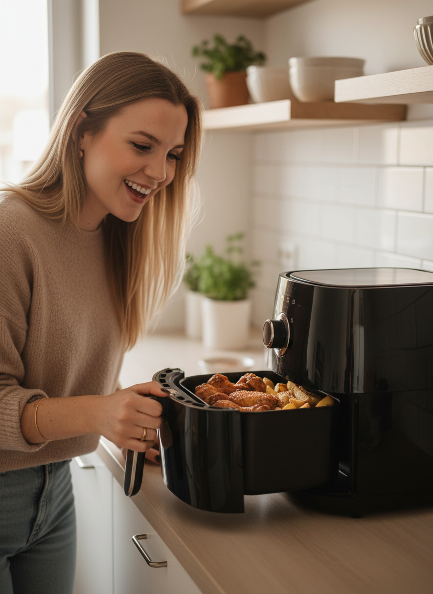 Malu usando Air Fryer Philco 4.4L