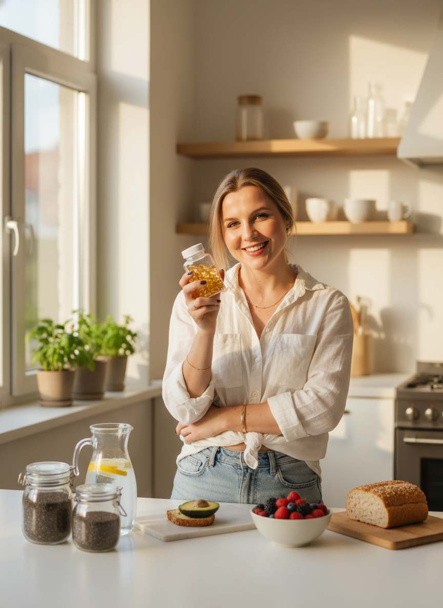Malu usando Omega 3 Growth 120 Cápsulas