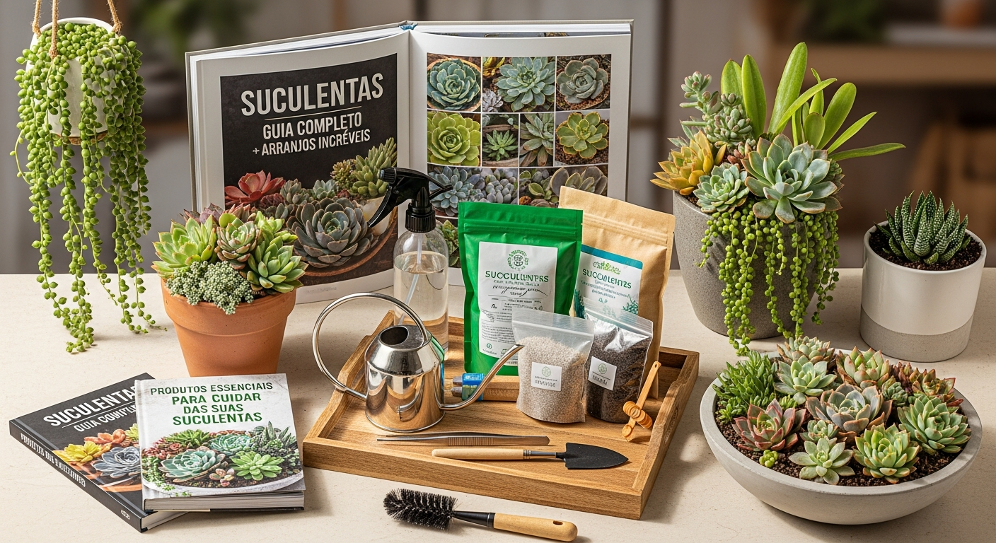Produtos Essenciais para Cuidar das Suas Suculentas - Suculentas Guia Completo + Arranjos INCRÍVEIS